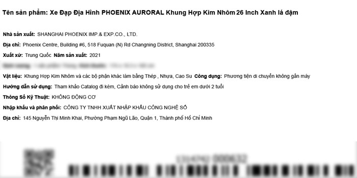 Xe Đạp Địa Hình MTB Phoenix Auroral 26 inch Màu Xanh lá
