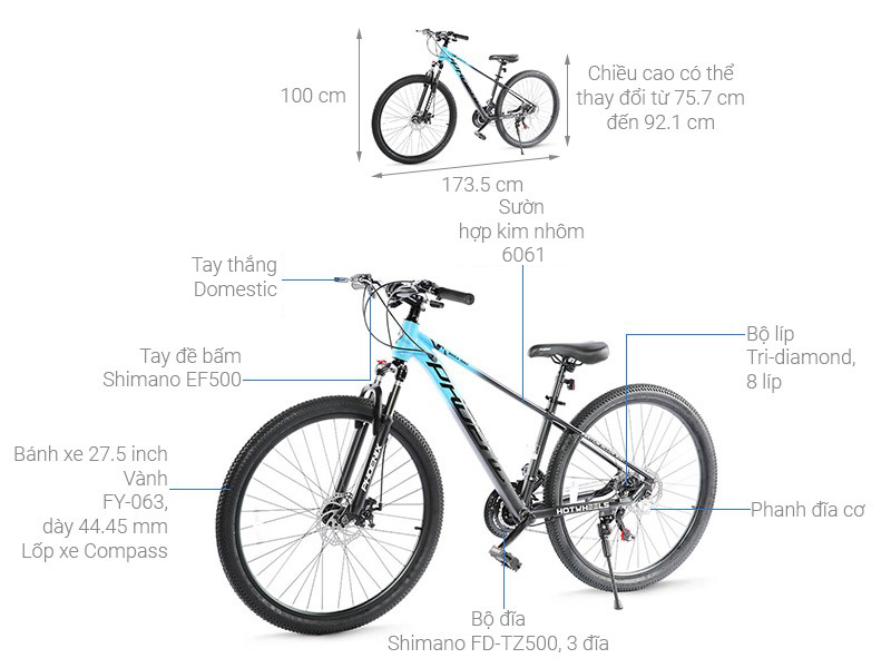 Xe Đạp Địa Hình MTB Phoenix Hotwheels 27.5 inch