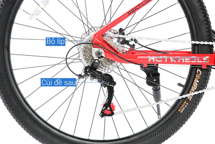 Xe Đạp Địa Hình MTB Phoenix Hotwheels 27.5 inch Màu Đen - Đỏ