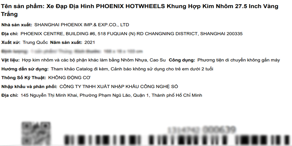 Xe Đạp Địa Hình MTB Phoenix Hotwheels 27.5 inch Màu Trắng - Vàng