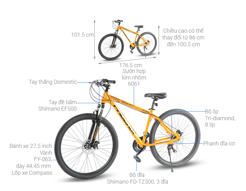 Xe Đạp Địa Hình MTB Phoenix FD 360 27.5 inch