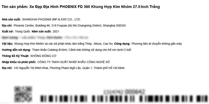 Xe Đạp Địa Hình MTB Phoenix FD 360 27.5 inch Màu Trắng
