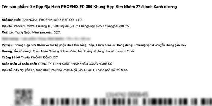 Xe Đạp Địa Hình MTB Phoenix FD 360 27.5 inch Màu Xanh Dương