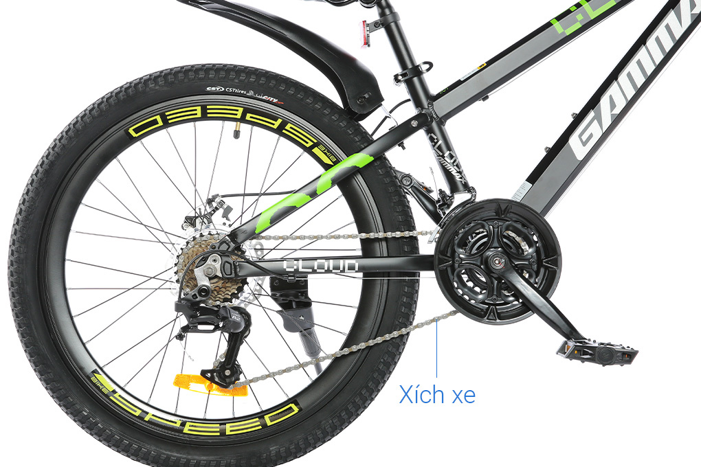 Xe Đạp Địa Hình MTB Gammax 24-Qingyun-3.0-21S 24 inch Màu Đen