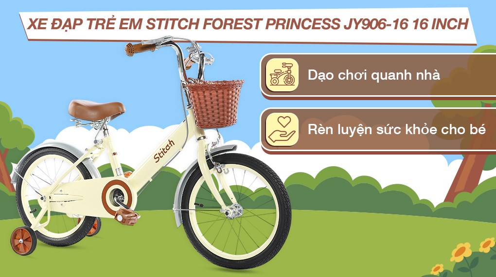 Xe Đạp Trẻ Em Stitch Forest Princess JY906-16 16 inch