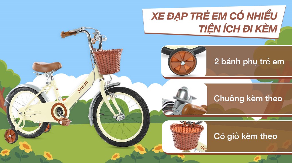 Xe Đạp Trẻ Em Stitch Forest Princess JY906-16 16 inch