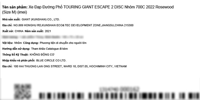 Xe Đạp Đường Phố Touring Giant Escape 2 Disc (2022) 29 inch Size M