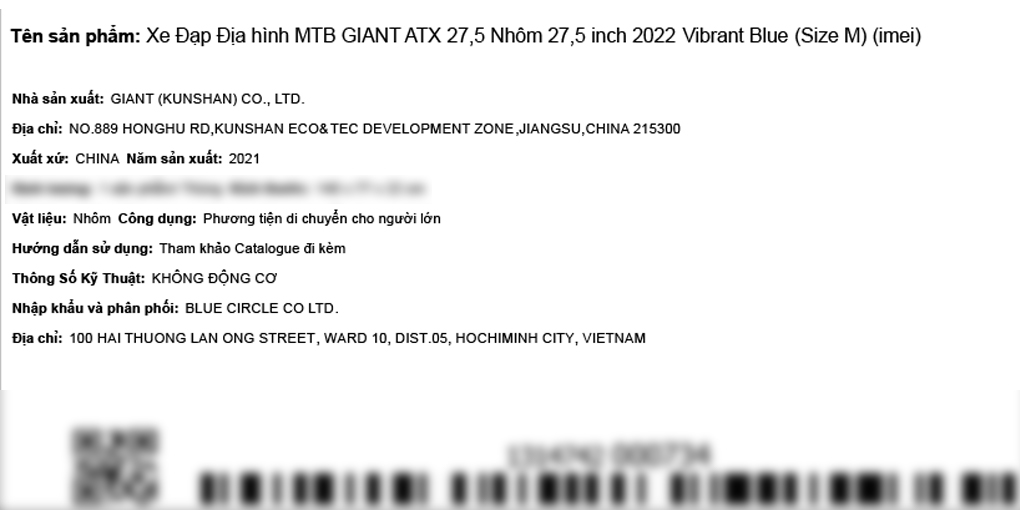 Xe đạp địa hình MTB Giant ATX 27.5 (2022) 27.5 inch Size M