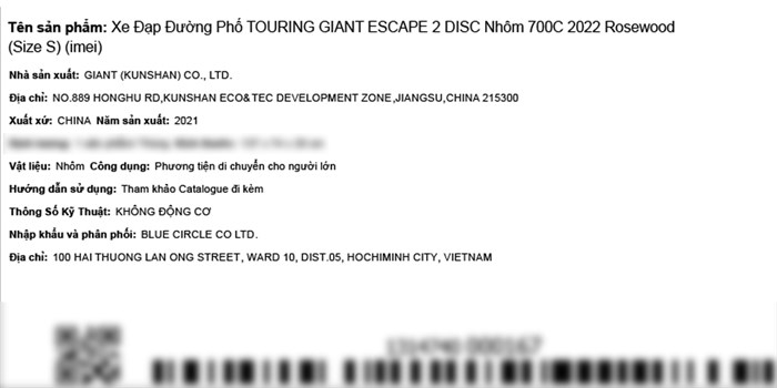 Xe Đạp Đường Phố Touring Giant Escape 2 Disc (2022) 29 inch Size S