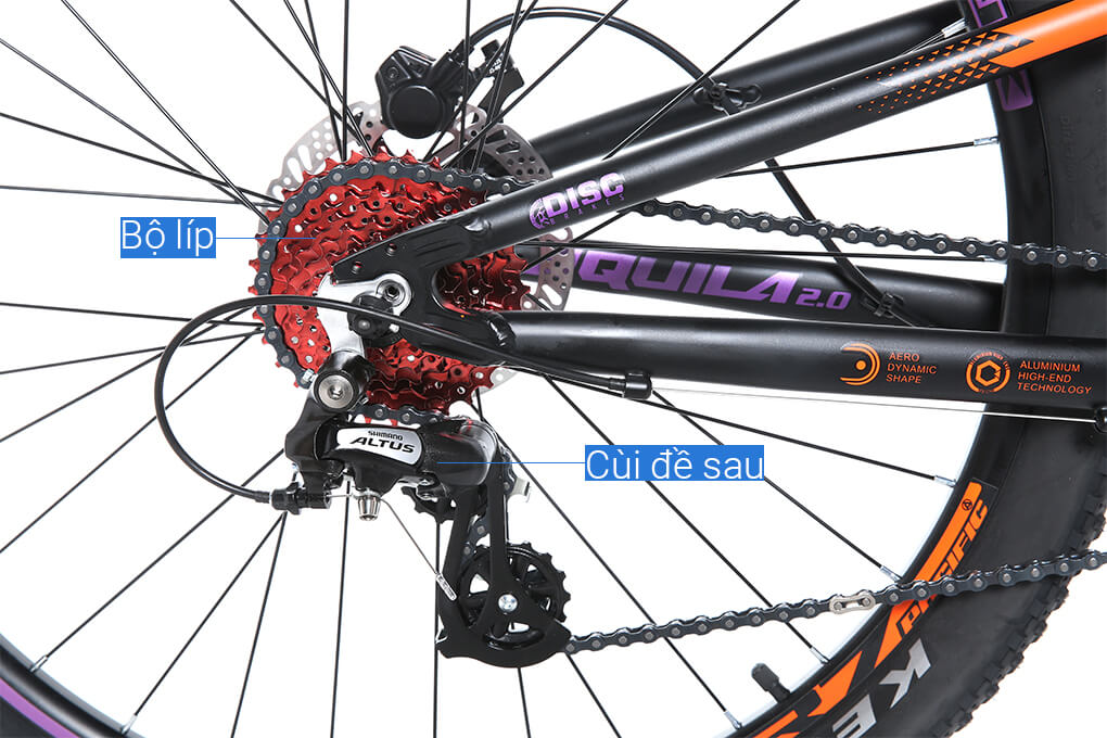 Xe Đạp Địa Hình MTB Pacific Aquila 2.0 27.5 inch Màu Đen - Cam