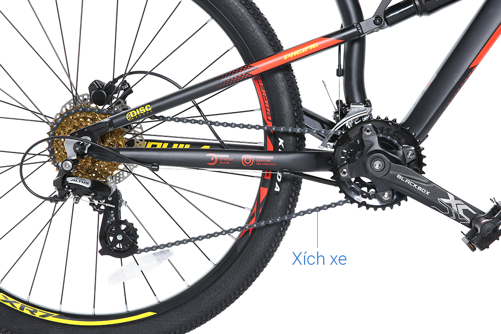 Xe Đạp Địa Hình MTB Pacific Aquila 2.0 27.5 inch Màu Đen - Đỏ