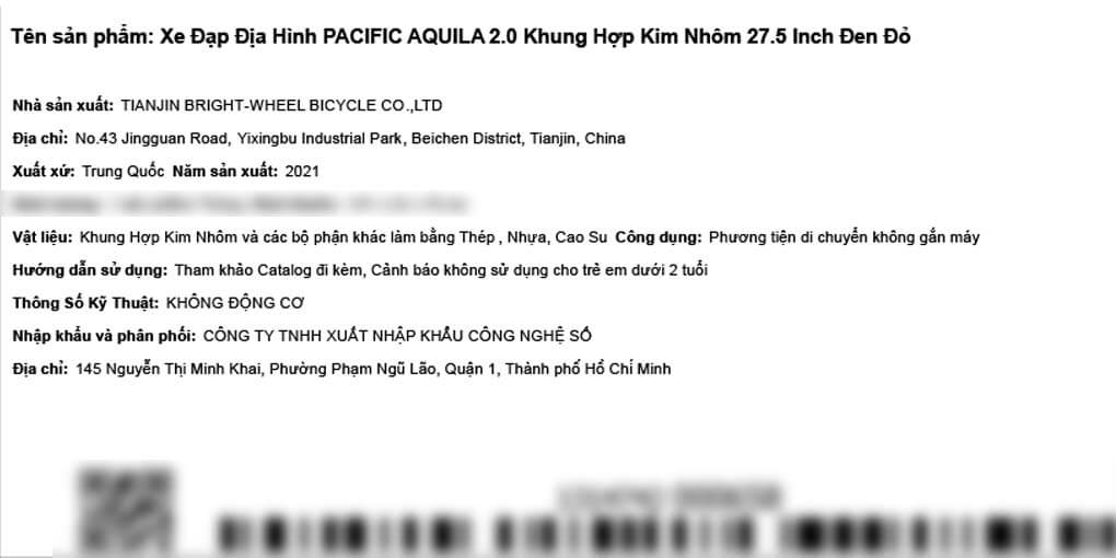 Xe Đạp Địa Hình MTB Pacific Aquila 2.0 27.5 inch Màu Đen - Đỏ