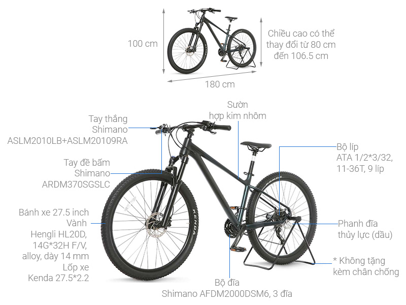 Xe Đạp Địa Hình MTB Pacific Carmeron 6.0 27.5 inch