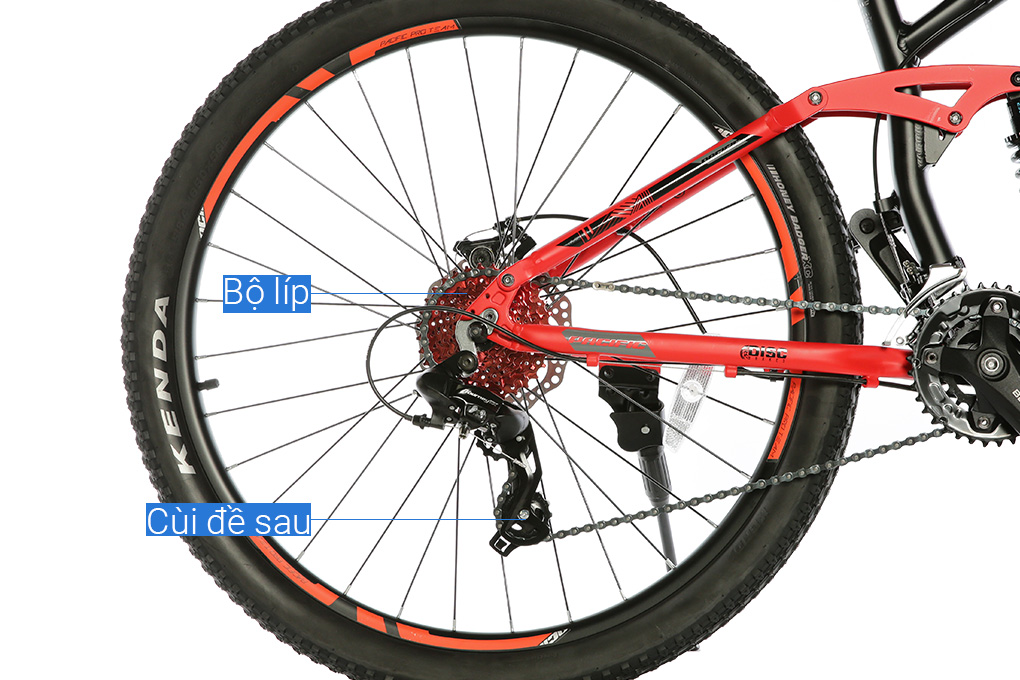 Xe Đạp Địa Hình MTB Pacific Override 4.0 27.5 inch Màu Đen - Đỏ