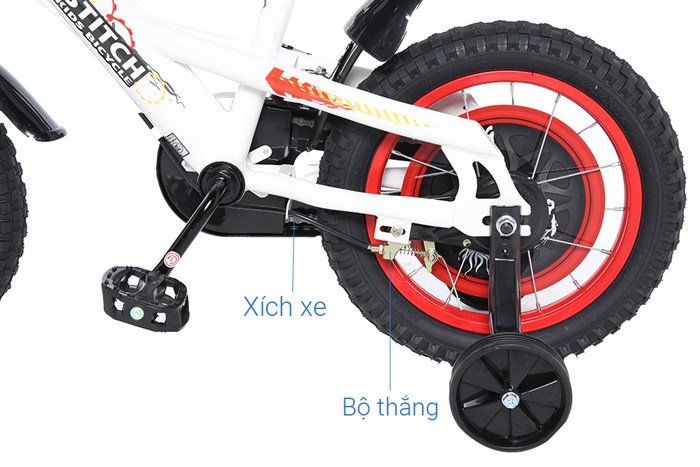 Xe Đạp Trẻ Em Stitch Wild Horse JY908-14 14 inch Màu Trắng - Đỏ