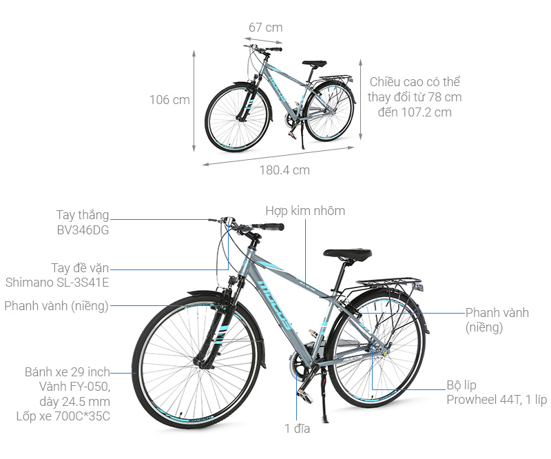 Xe Đạp Đường Phố Touring Mocos HK17C08 29 inch