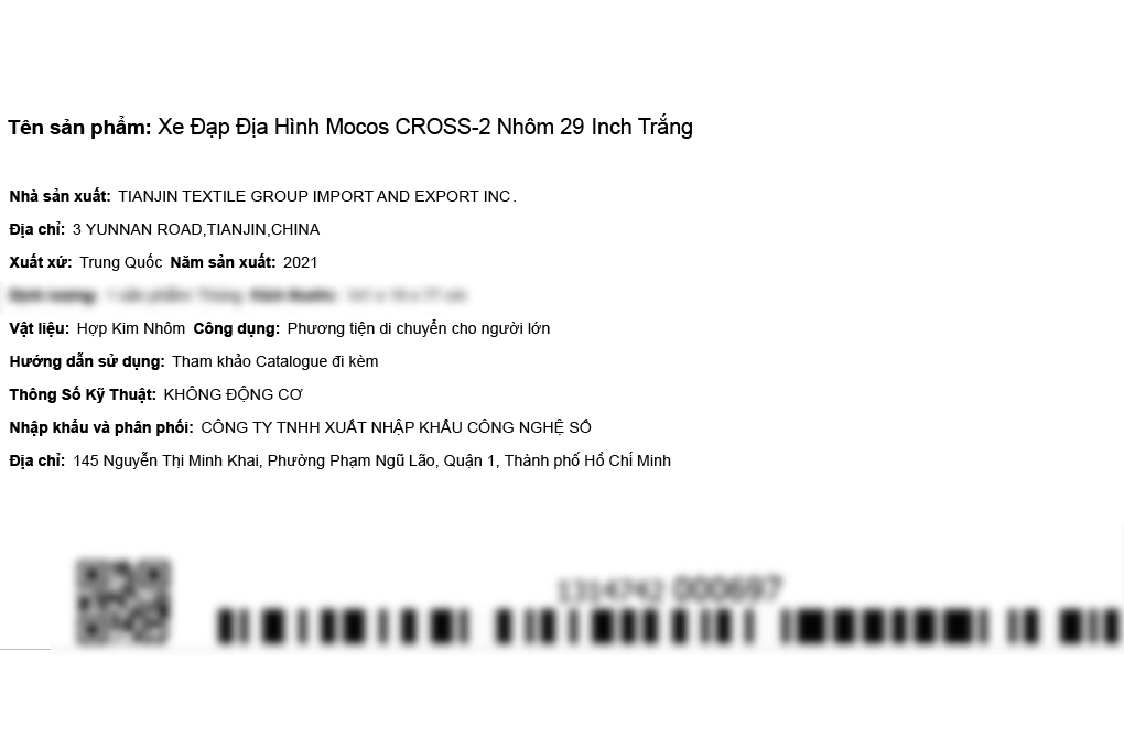 Xe Đạp Địa Hình MTB Mocos Cross-2 29 inch Màu Trắng