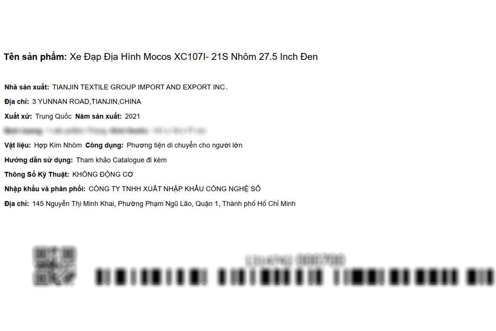 Xe Đạp Địa Hình MTB Mocos XC107I- 21S 27.5 inch