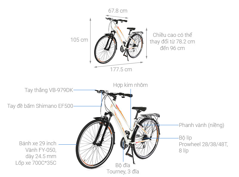 Xe Đạp Đường Phố City Mocos HK17C11 29 inch