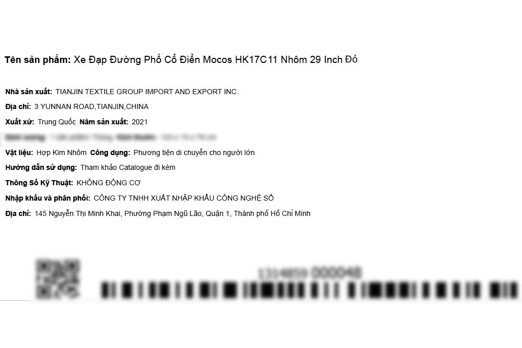 Xe Đạp Đường Phố City Mocos HK17C11 29 inch Màu Đỏ