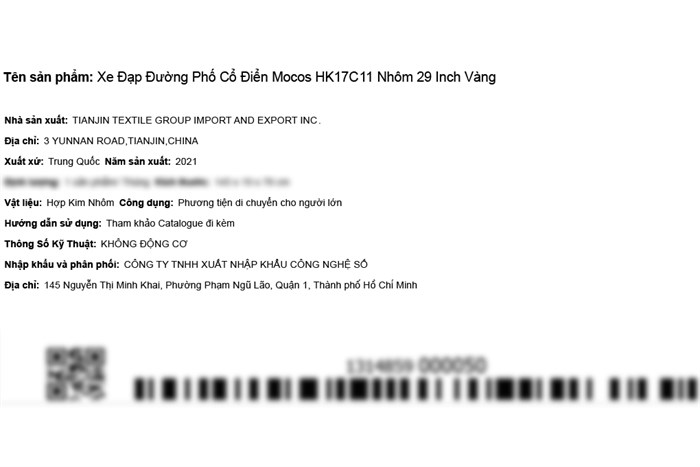 Xe Đạp Đường Phố City Mocos HK17C11 29 inch Màu Vàng