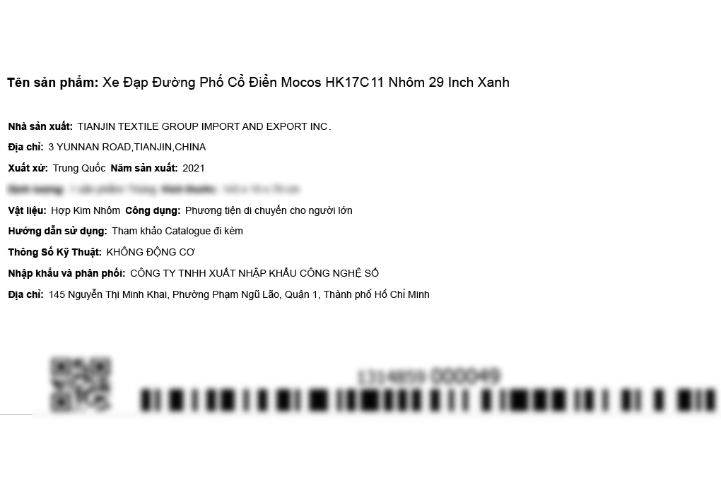 Xe Đạp Đường Phố City Mocos HK17C11 29 inch Màu Xanh