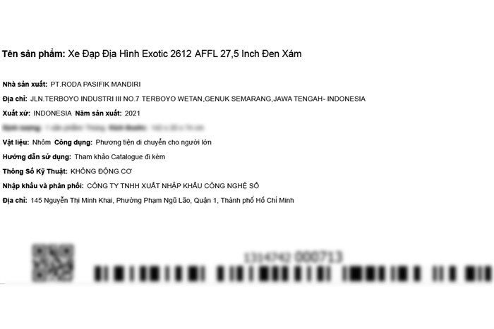 Xe Đạp Địa Hình MTB Exotic 2612 AFFL 27.5 inch Màu Xám