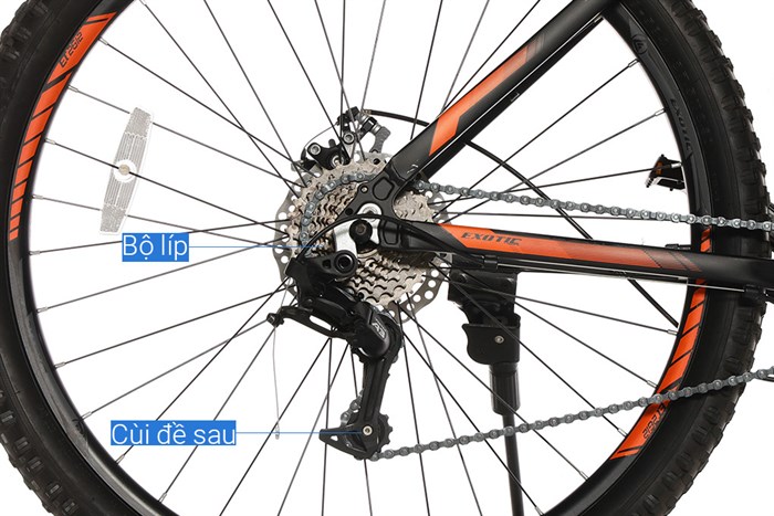 Xe Đạp Địa Hình MTB Exotic 2612 AFFL 27.5 inch Màu Đen - Cam