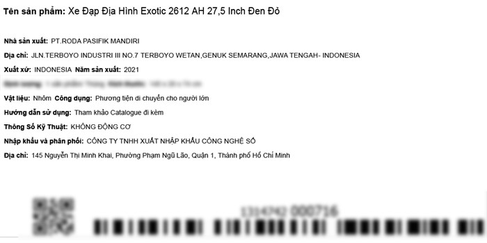 Xe Đạp Địa Hình MTB Exotic 2612 AH 27.5 inch Màu Đen - Đỏ