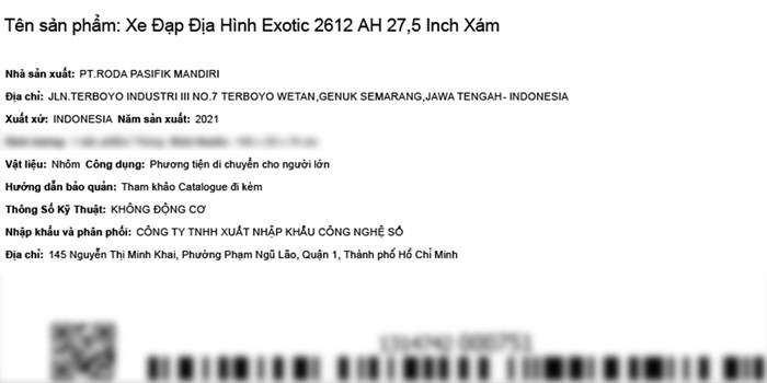 Xe Đạp Địa Hình MTB Exotic 2612 AH 27.5 inch Màu Xám