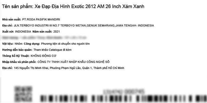 Xe Đạp Địa Hình MTB Exotic 2612 AM 26 inch Màu Xám xanh