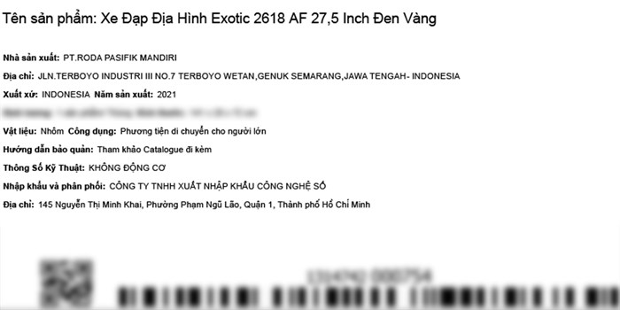 Xe Đạp Địa Hình MTB Exotic 2618 AF 27.5 inch Màu Đen - Vàng