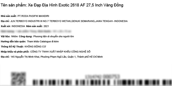 Xe Đạp Địa Hình MTB Exotic 2618 AF 27.5 inch Màu Vàng đồng