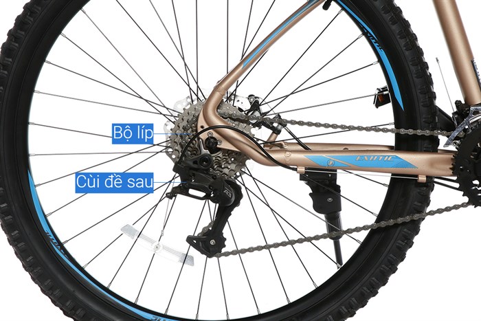 Xe Đạp Địa Hình MTB Exotic 2618 AF 27.5 inch Màu Vàng đồng