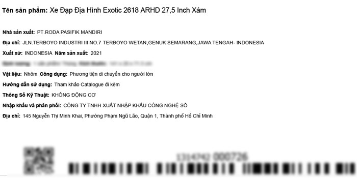 Xe Đạp Địa Hình MTB Exotic 2618 ARHD 27.5 inch