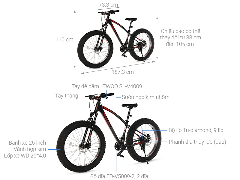 Xe Đạp Địa Hình MTB Exotic 2658 4.0 AHHD 26 inch