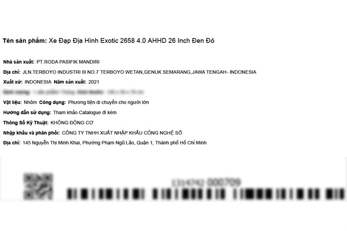 Xe Đạp Địa Hình MTB Exotic 2658 4.0 AHHD 26 inch