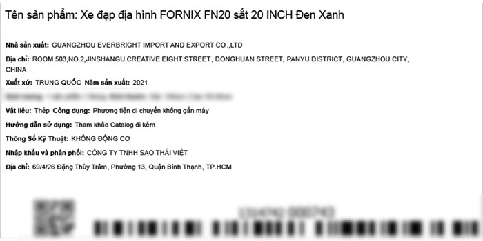 Xe Đạp Trẻ Em MTB Fornix FN20 20 inch Màu Đen - xanh dương