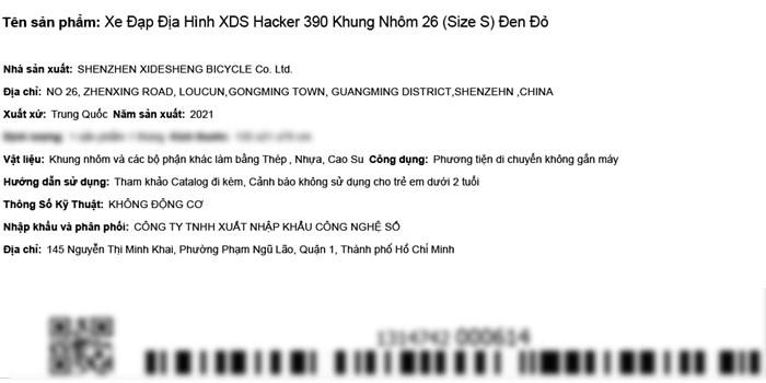 Xe Đạp Địa Hình MTB XDS Hacker 390 26 inch Size S