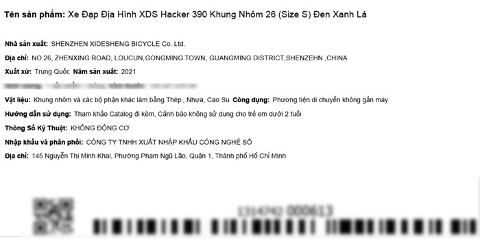 Xe Đạp Địa Hình MTB XDS Hacker 390 26 inch Size S