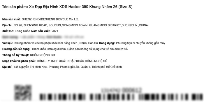 Xe Đạp Địa Hình MTB XDS Hacker 390 26 inch Size S