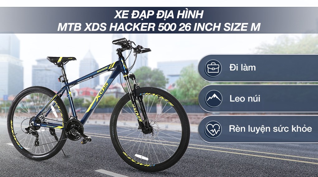 Xe đạp địa hình MTB XDS Hacker 500 26 inch Size M - chính hãng ...