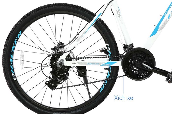 Xe Đạp Địa Hình MTB XDS Hacker 500 26 inch Size M Màu Trắng - Xanh