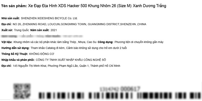 Xe Đạp Địa Hình MTB XDS Hacker 500 26 inch Size M Màu Trắng - Xanh