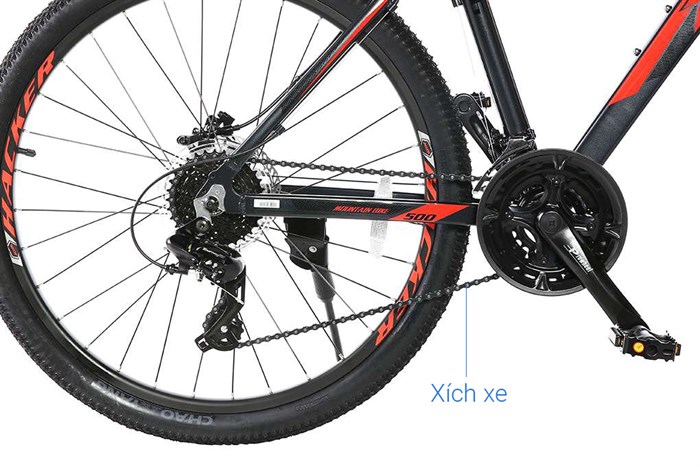 Xe Đạp Địa Hình MTB XDS Hacker 500 26 inch Size M Màu Xám - Đỏ