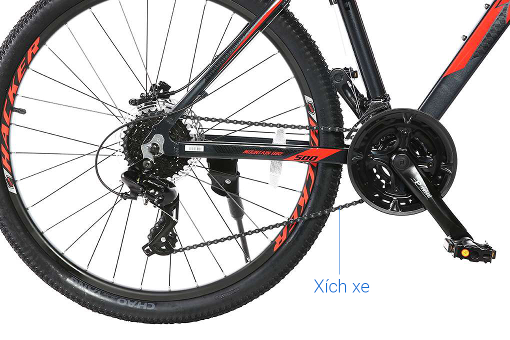 Xe Đạp Địa Hình MTB XDS Hacker 500 26 inch Size M Màu Xám - Đỏ