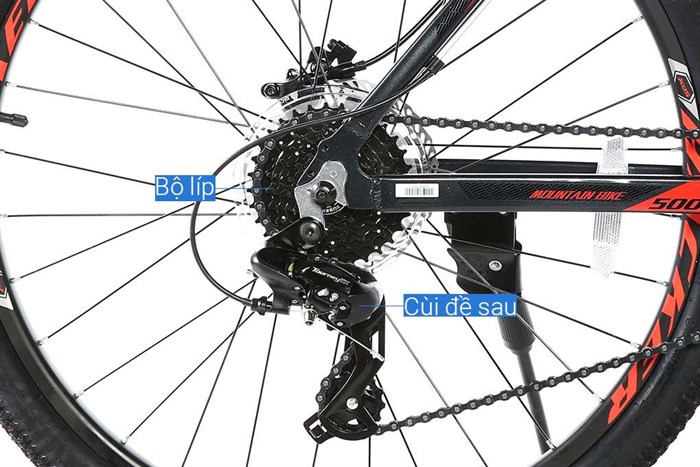 Xe Đạp Địa Hình MTB XDS Hacker 500 26 inch Size M Màu Xám - Đỏ