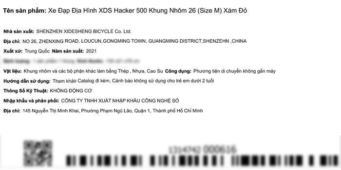 Xe Đạp Địa Hình MTB XDS Hacker 500 26 inch Size M Màu Xám - Đỏ