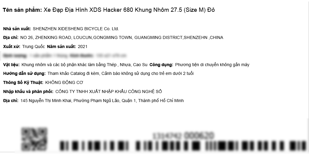 Xe Đạp Địa Hình MTB XDS Hacker 680 27.5 inch Size M Màu Đỏ