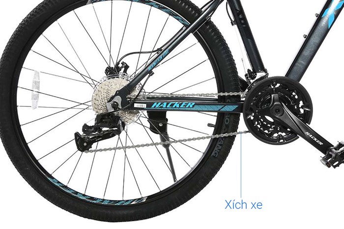Xe Đạp Địa Hình MTB XDS Hacker 800 27.5 inch Size XS Màu Đen - xanh dương